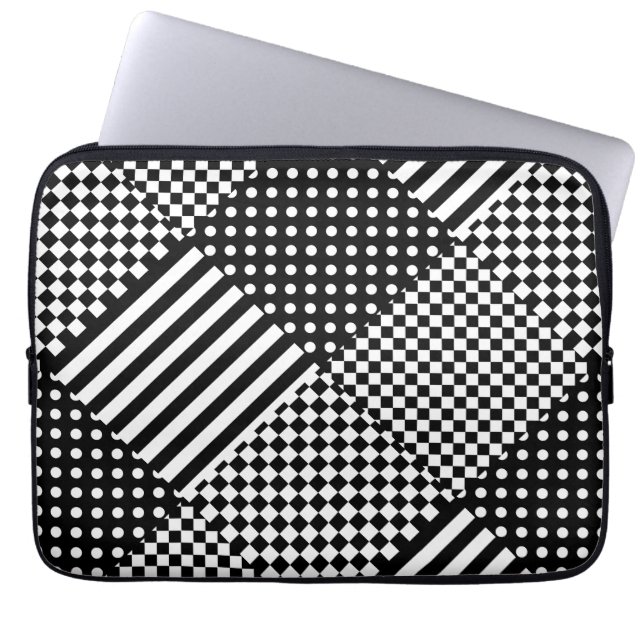 Rand Check Harlequin Polka dots Mixed Design Laptop Fodral (Framsidan)