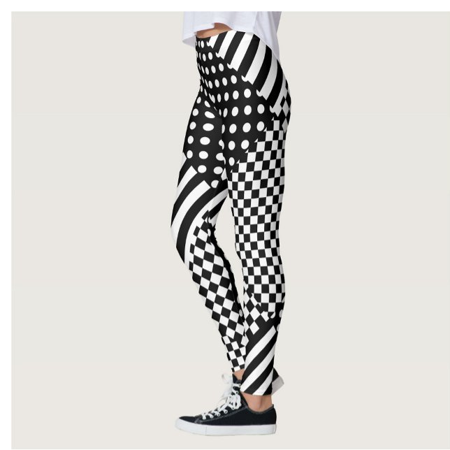 Rand Check Harlequin Polka dots Mixed Design Leggings (Skapare uppladdad)