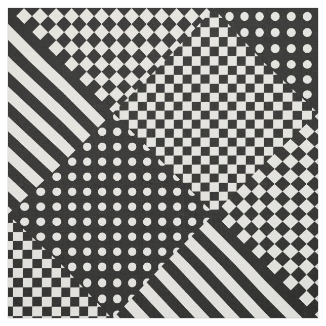 Rand Check Harlequin Polka dots Mixed Design Tyg (Provkarta)
