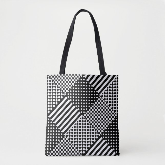 Rand Check Harlequin Polka dots Mixed Design Tygkasse (Framsida)