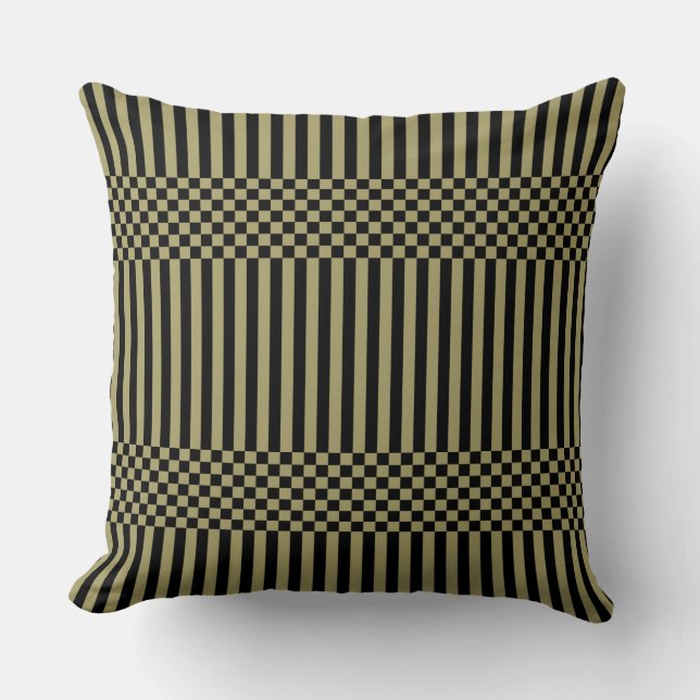 Rand&Checker Black och Brown Dekorativ kudde (Framsida)