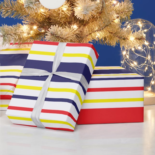 Rand Colorful sommarstripe Mönster Presentpapper (Helgdagar)