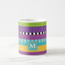 Rand Dots Mönster Monogram Kaffemugg