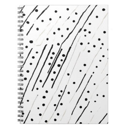 Rand eller polka dots, svart, vit, grått mönster anteckningsbok