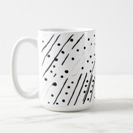 Rand eller polka dots, svart, vit, grått mönster kaffemugg