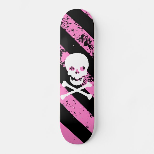 Rand EMO- krackade skalle och ben Skateboard Bräda 19,5 Cm (Framsida)
