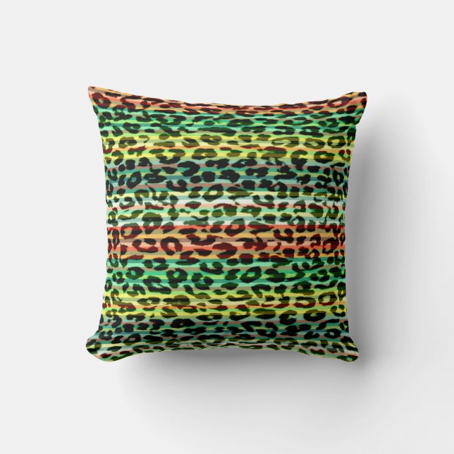 Rand färglös mönster leopard päls abstrakt kudde (Framsida)