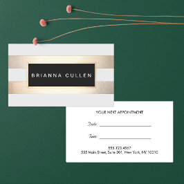 Rand FAUX Gold Foil and Black Salon Möte Tidsbeställning Kort