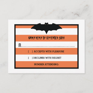 RAND & FLADDERMUS Orange Halloween Bröllop OSA Kort