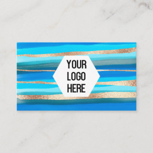 Rand för Abstrakten Färg för Logotyp Ocean Blue Gu Visitkort
