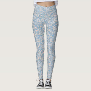 Rand för blå djurutskrift leggings