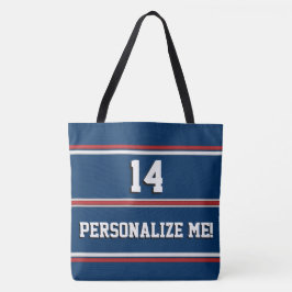 Rand för Blue- och Red Sports Team för anpassning Tygkasse