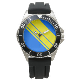 Rand för bred Gult i Tävla på ljusblå Armbandsur