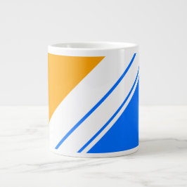Rand för Bright Nautical Blue Gult White Tävla Jumbo Mugg