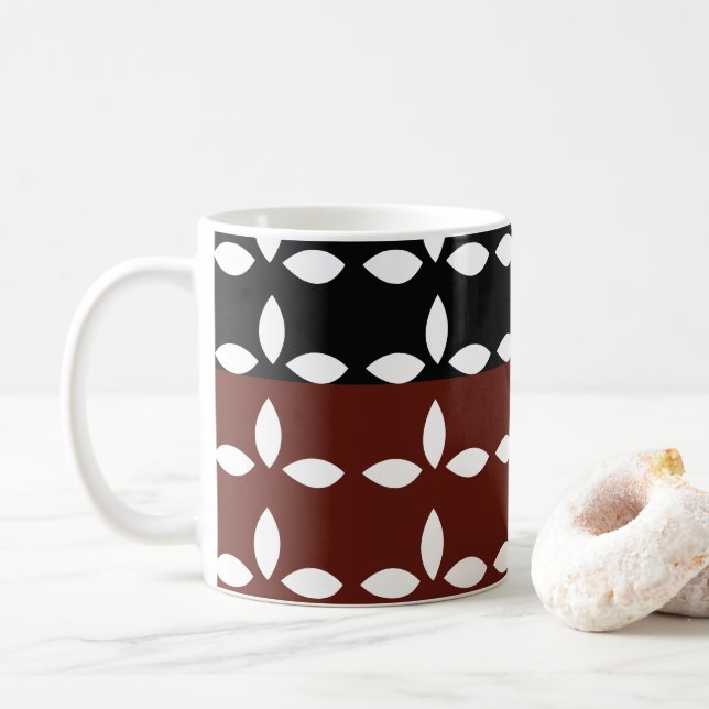 Rand för färgstark geometrisk Blommigt Kaffemugg (Med munk)