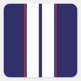 Rand för klassröd, vit och blå Tävla Fyrkantigt Klistermärke