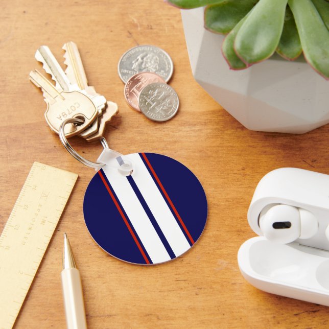 Rand för klassröd, vit och blå Tävla Nyckelring (Skrivbord)
