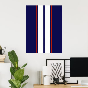 Rand för klassröd, vit och blå Tävla Poster