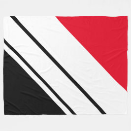 Rand för ljusröd svart diagonal vit Tävla Fleecefilt