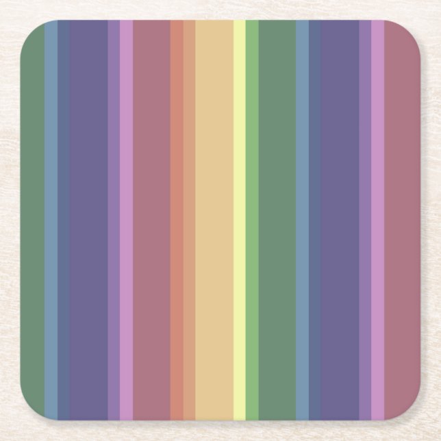 Rand för matad regnbåge underlägg papper kvadrat (Framsidan)