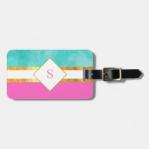 rand för rosa och grönt av Elegant med monogram