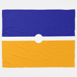 Rand för Royalet Blåvitt centrum i Gult Fleecefilt