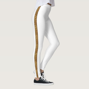 Rand för sida för åtsmitande Leopardpäls Leggings