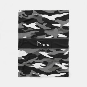 Rand för svart för kamouflage för fleecefilt