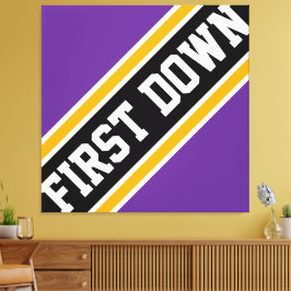 RAND för svart fotboll med fetma Lilor Canvastryck