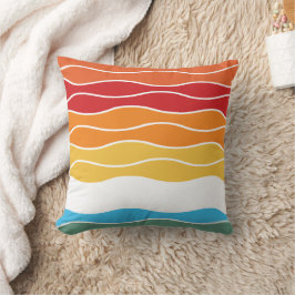 Rand för uppspelning av retro-regnbåge för Anpassn Kudde