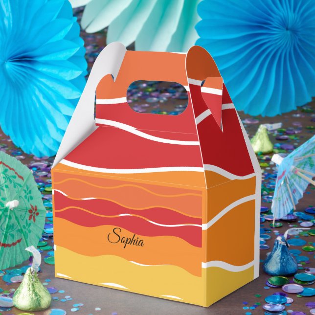 Rand för uppspelning av retro-regnbåge för Anpassn Presentaskar (Part)