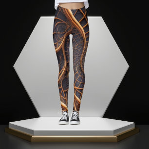 Rand Fusion: Brun och svart geometrisk legering Leggings