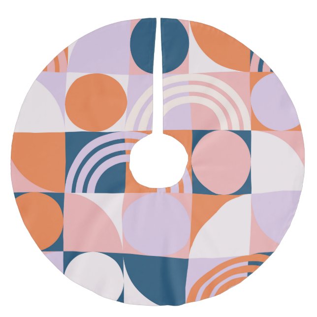 Rand: Geometric Mönster Julgransmatta Borstad Polyester (Framsidan)
