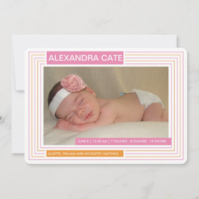 Rand Girl Announcement Meddelande (Framsida)