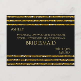 Rand Glitter - kommer du att bli min bridesmaid? Inbjudan Vykort