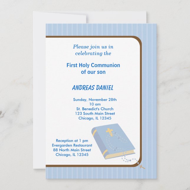 Rand Heliga Communion Inbjudningar (Framsida)