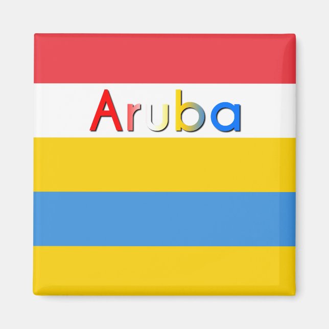 Rand i Aruba Flagga Färg Magnet (Framsidan)
