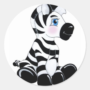 Rand i Baby Zebra Runt Klistermärke