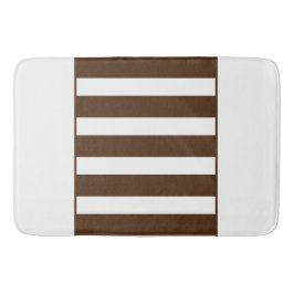 Rand i mitten. Brun och vit. Badrumsmatta