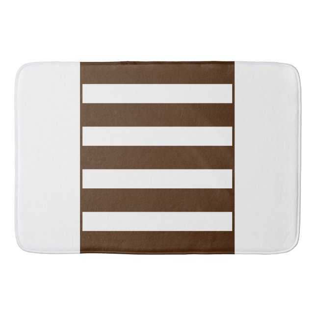 Rand i mitten. Brun och vit. Badrumsmatta (Framsidan)