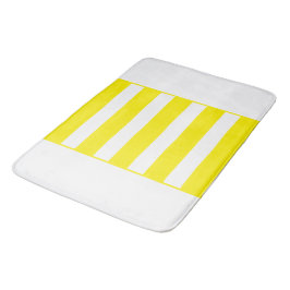 Rand i mitten. Ljus Gult och vit. Badrumsmatta