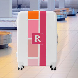 Rand i rosa, vit och orange med Monogram