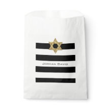 Rand i svartvitt med guld Star av David