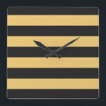 RAND justerbar svart Fyrkantig Klocka<br><div class="desc">Färgad rand mot bakgrund färg som kan bytas ut. Spela med annan bakgrund färg för att skapa en personlig matchning!</div>