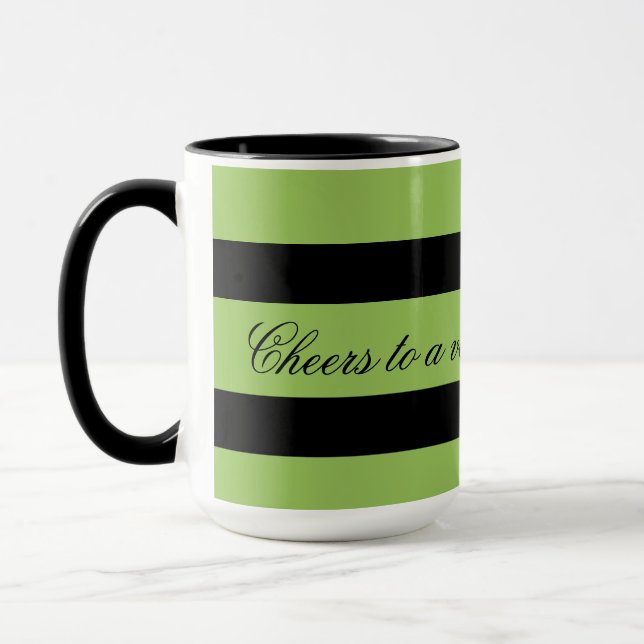Rand-kaffe, fetstil, Grönt, Mugg (Vänster)