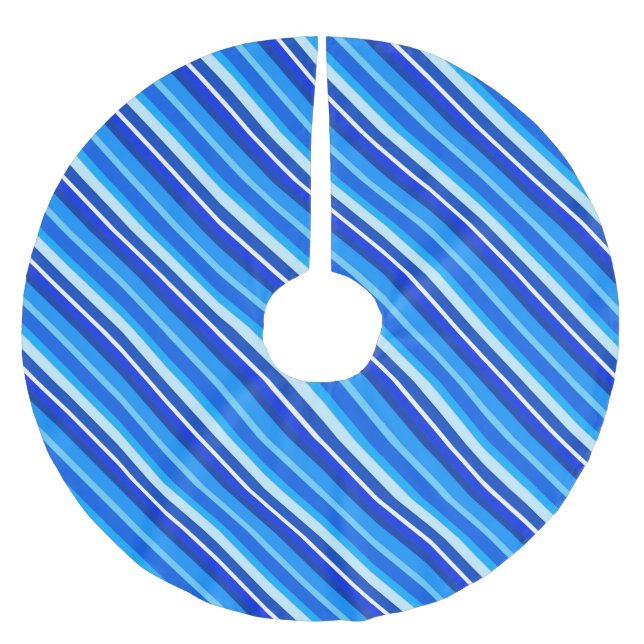 Rand - kobolt och blek blå julgransmatta borstad polyester (Framsidan)