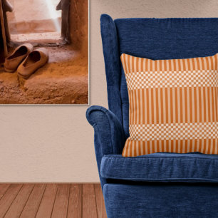 Rand&kontrollerskuggor för Orange Dekorativ kudde