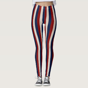 Rand-LAGAR AV rött vitt blått läder Leggings