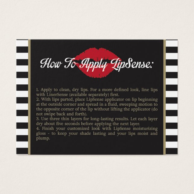 Rand - Läppar - Guld - Tillämpa - Tips Visitkort (Framsidan)