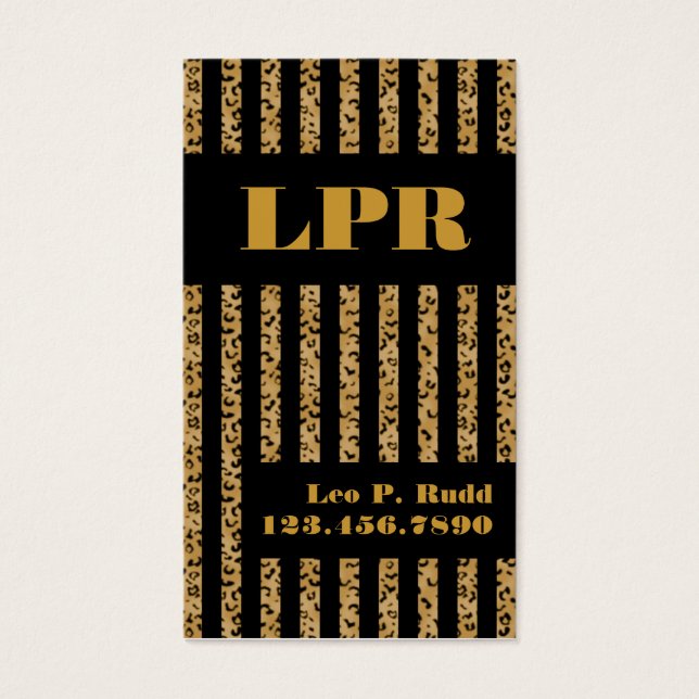 Rand Leopard & Black Visitkort (Framsidan)